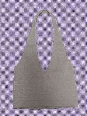 Grey Halter Crop Top